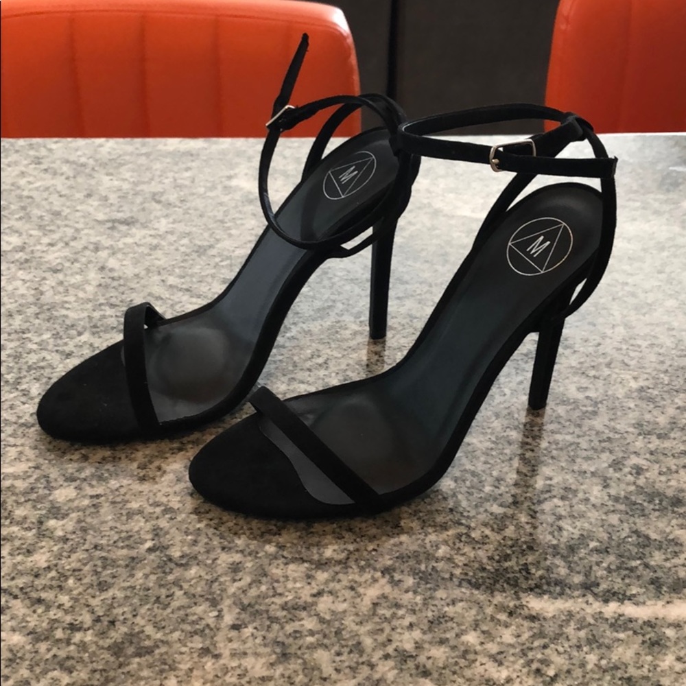 Missguided black basic barely there heels